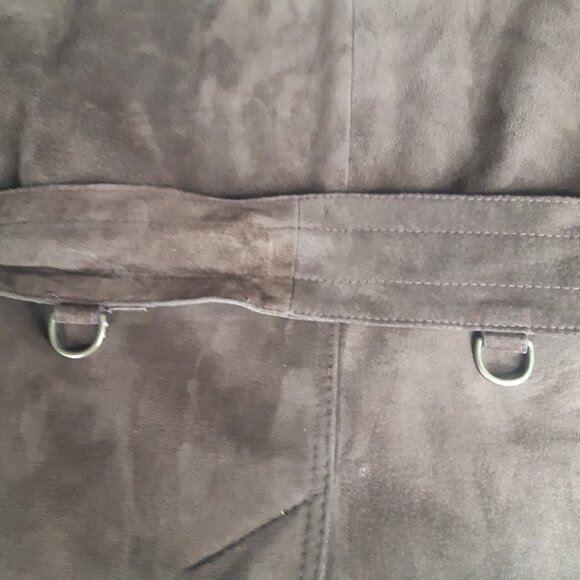 Vintage Aquascutum SZ S/M Rust Suede Men's Double Breasted Trench Coat - Picture 12 of 16